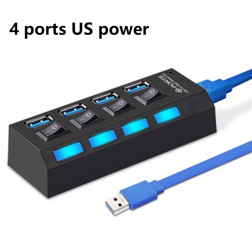 USB 3.0 Hub USB Hub 3.0 Multi USB Splitter 3 Hab Use Power Adapter 4/7 Port Multiple Expander 2.0 USB3 Hub with Switch for PC: USB 3.0 4 ports US