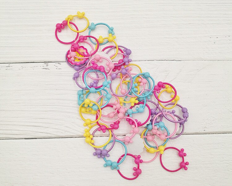 Koreaanse versie 50 Stuks Kleurrijke Kind Kids Haar Houders Leuke Rubber Haarband Elastieken Accessoires Meisje Charms Tie Gum