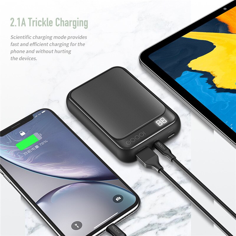 ROCK Mini Power Bank 10000mAh Für iPhone Sumsung X... – Vicedeal