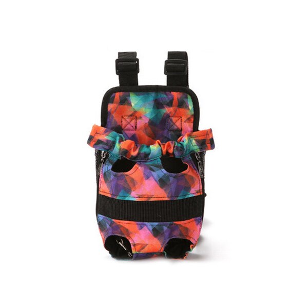 Hondendraagtas, rugzak, mesh draagtas voor honden, outdoor reisproducten, ademende schouderhandgreep, tassen voor kleine honden en katten: Kleurrijk / S