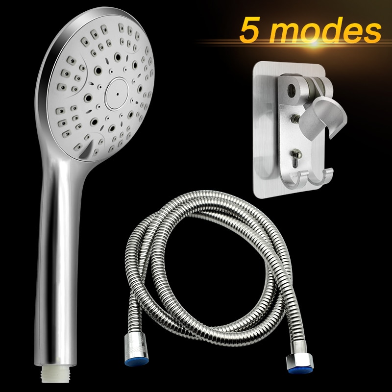 Aluminium metal brusehoved håndholdt booster højtryks brusehoved regnbruser dyse vaskbar badeværelse spray sprinkler