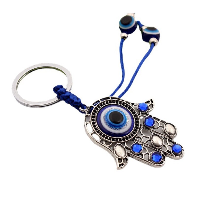 Amuletos de Ojo Azul turco, protección de pared, colgante, mano de Hamsa, llavero de coche