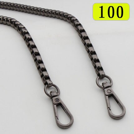 Metal Chain For Shoulder Bags Handbag Buckle Handle DIY Belt For Bag Strap Accessories Hardware Double Woven Iron Purse Chain: gunmetal 100 cm