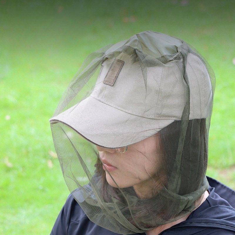 Outdoor muggenhoofdgaasnet, tuinhelm insectenwerende hoed voor wandelen, kamperen, vissen, bijenteelt winddicht gaas, anti-muggen