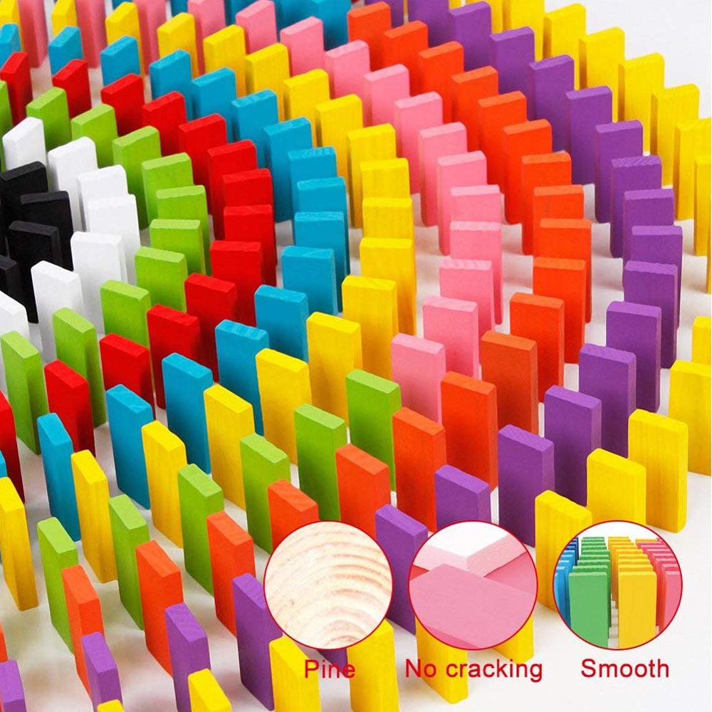 120/240 Pcs Domino Blokken Kleurrijke Houten Domino Set Speelgoed Kinderen Jigsaw Voor Kerst Verjaardagscadeautjes