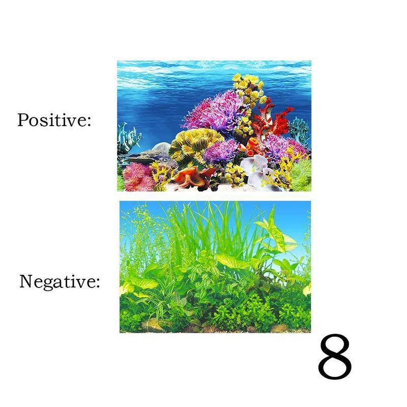Fish Tank Background Painting Sticker 3D Ocean Landscape Painting Decals Tank Decorative Poster Aquarium Background Fish: 8