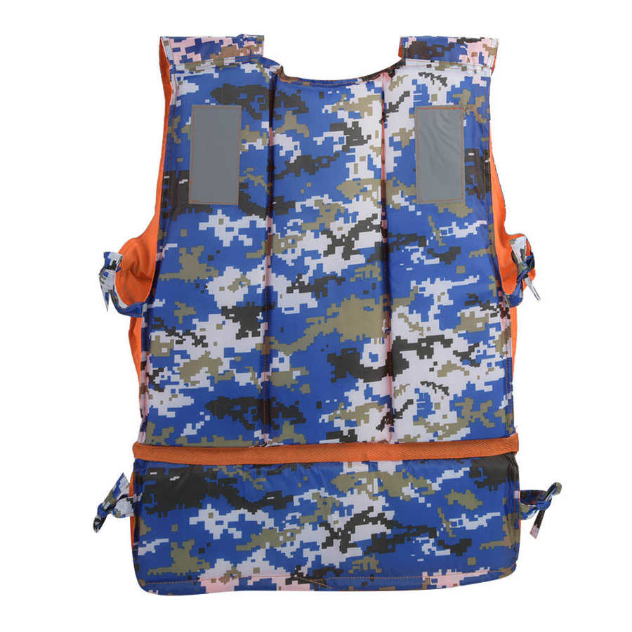 Adult Life Vest Swimming Floating Life Jacket Surfing Boating Buoyancy Vest Aid Swimming Life Jacket Blue and Camouflage