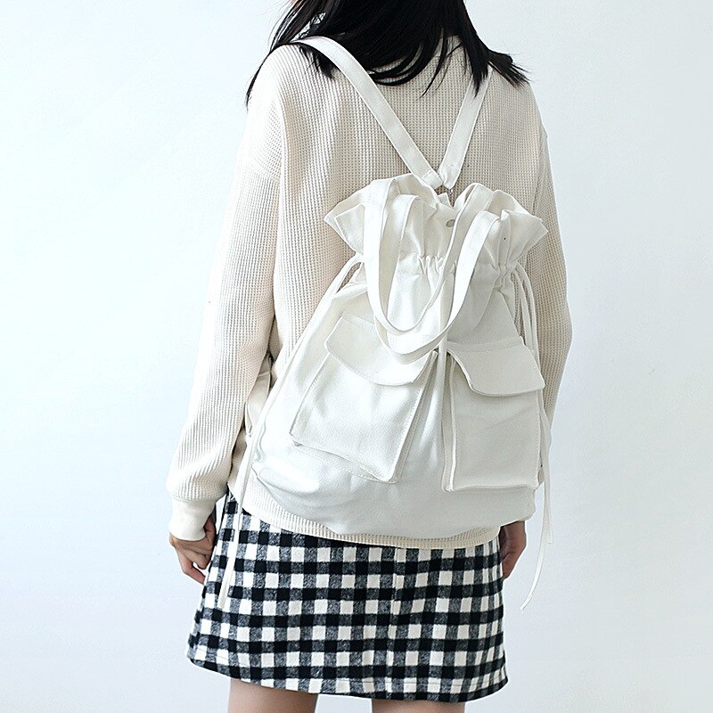 Damesrugzak waterdicht nylon zachte handgreep stevige multi-pocket reistas met rits schooltas: Beige