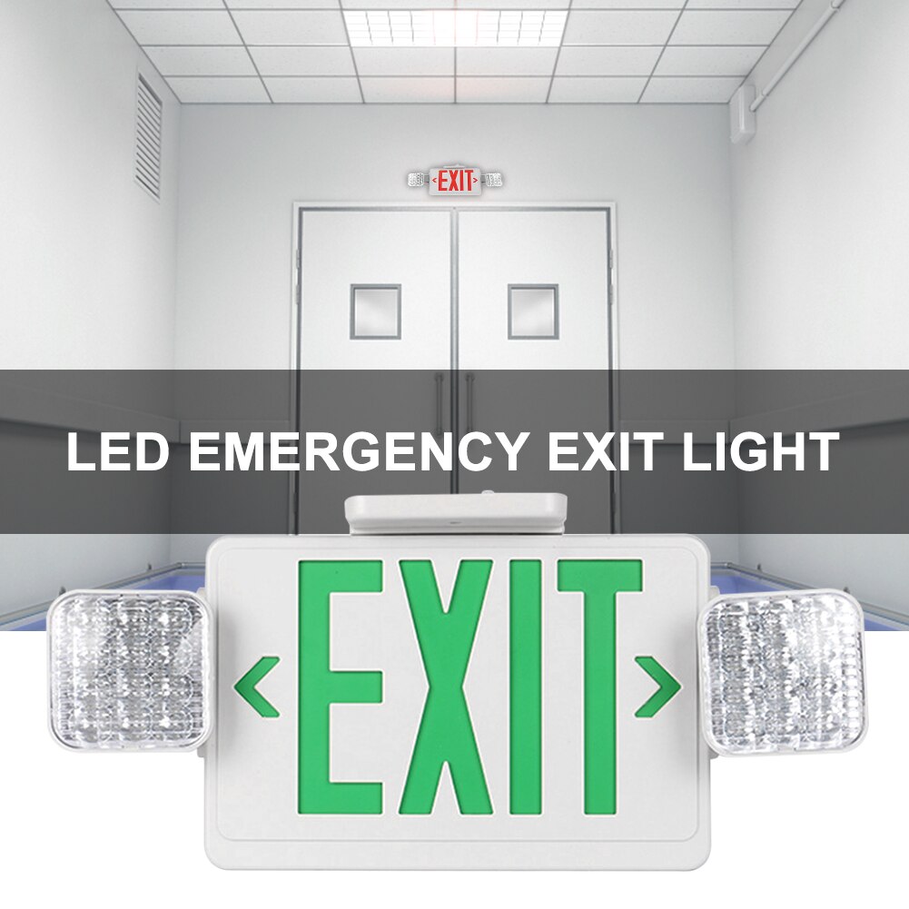 With Battery Backup Hotel LED Emergency Exit Light Multifunction Wall Mounted Rechargeable Fire Resistant Easy Install Home