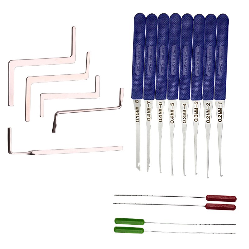 Liushi Broken Key Extractor for Locksmith,Removal Hooks Lock Pin Lock Pick Set Hand Tools: Silver