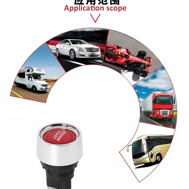 Interruptor de arranque de motor de coche, 12V, 50A, 3 pines, SPST, botón pulsador momentáneo sin llave, interruptores de arranque ON OFF para coches, RV marino, 1 ud.