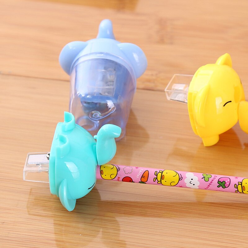 Sacapuntas lindo de un solo agujero, sacapuntas Kawaii de elefante para niñas, para niñas, suministros para la escuela, papelería coreana