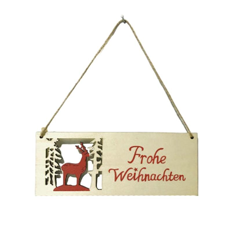 Wooden Hanging Ornament German Letter Hanging Pendant Hanging Decoration for Christmas Tree Home Wall Door