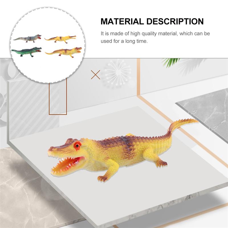 4 stk dyr figur figur legetøj alligator model tidlig uddannelse kognitivt legetøj pædagogisk legetøj til drenge piger børn småbørn