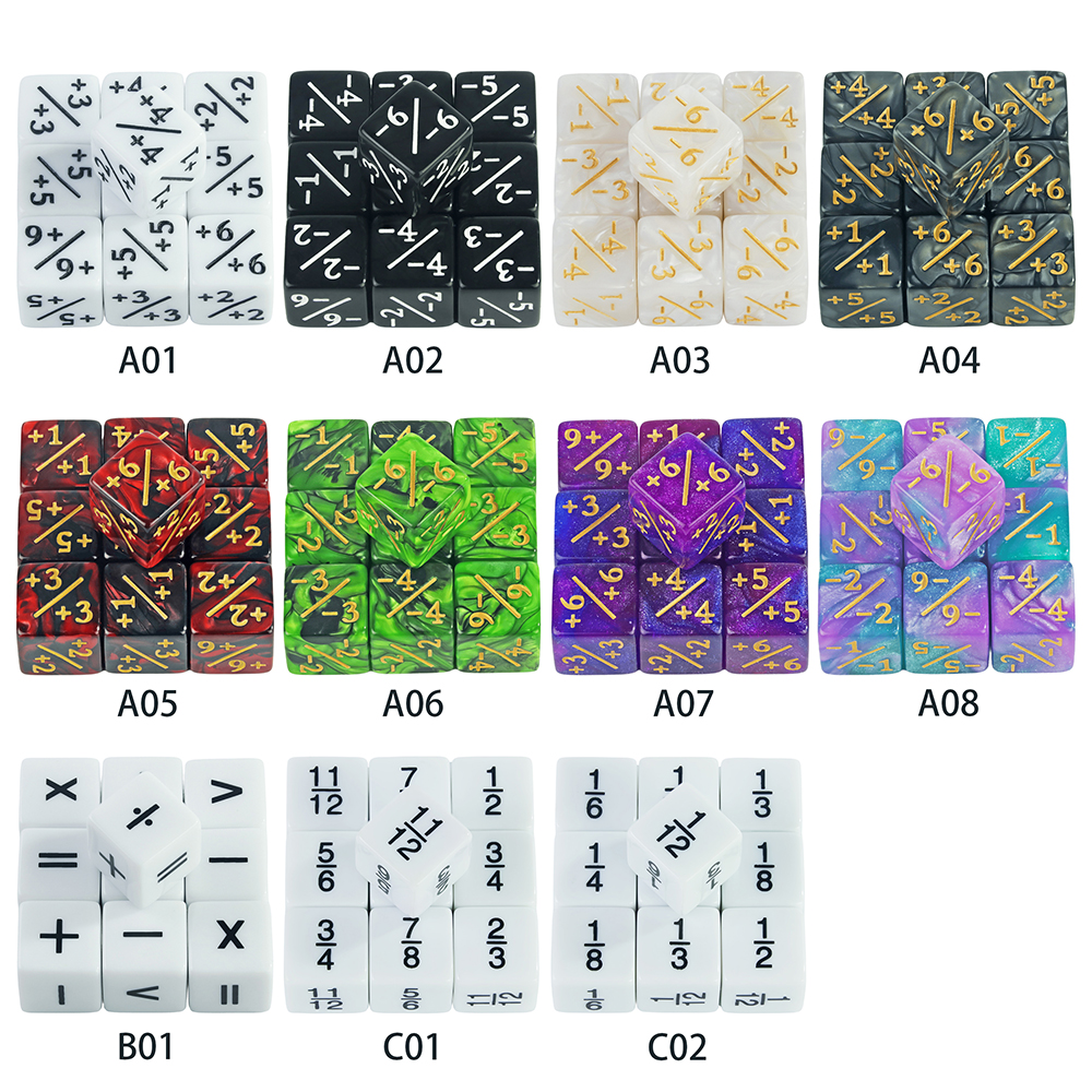 Dados D6 compatibles con accesorios de juego de cartas, dados de fichas, contadores de dados, 10 piezas