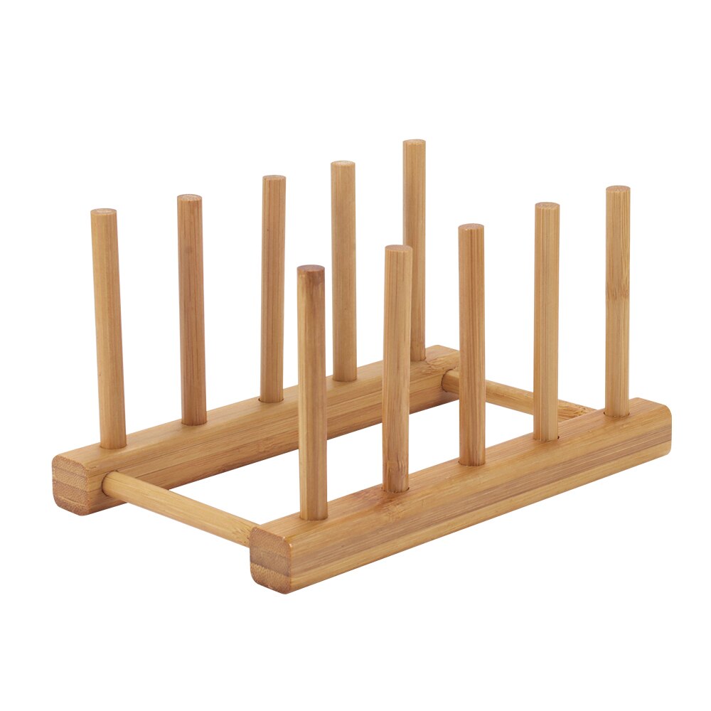 Égouttoir à vaisselle en bois massif bambou | De étagères polyvalentes, égouttoir, Pot de cuisine, porte-couvercle