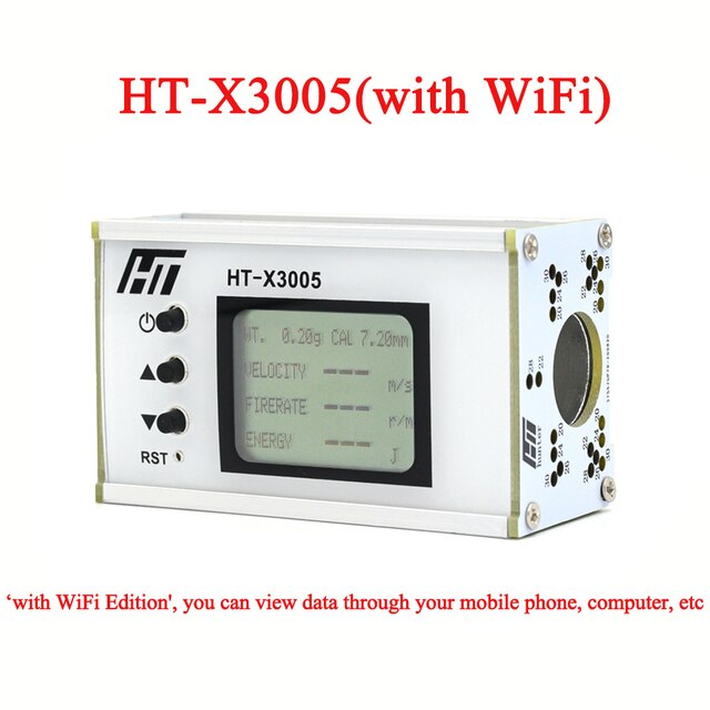 Instrumento de medición de velocidad para disparar, medidor de velocidad de bola, medición de energía, cronógrafo, probador de velocidad de bala: X3005(with WiFi)