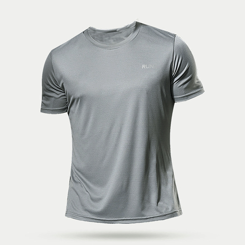 Camiseta interior de manga corta para hombre, camiseta atlética de secado rápido, ropa interior de seda ligera para correr, entrenar y Fitness, 1 unidad: XXL / Gris