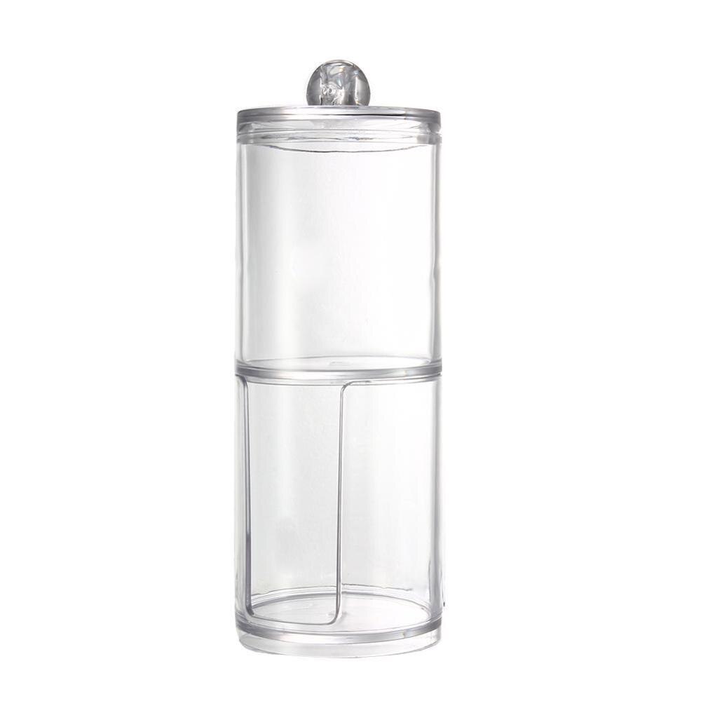 Two-layer Acrylic Portable Round Container Storage Bottles & Jars Makeup Organizer Cotton & Pad Box Cosmetics Swab Q-tip Holder: Multifunctional box