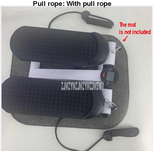 Multifunctional Indoor Fitness Stepper With Resistance Rope Home Exercise Tools Waist Beauty Sports Stepper Walker Equipment: Black