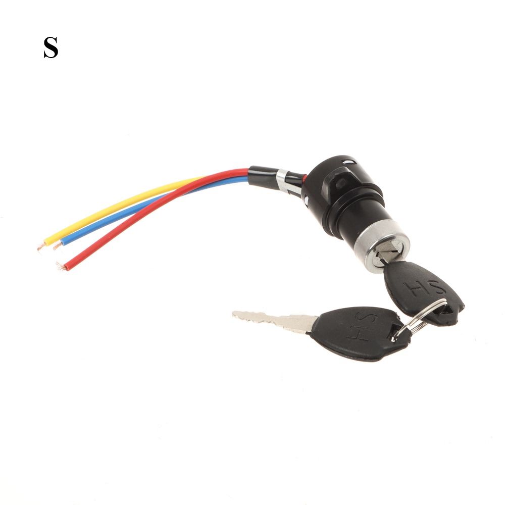 Interruptor de encendido con llave, bloqueo de potencia Universal para bicicleta eléctrica, portátil, a prueba de polvo, piezas de ciclismo para Scooter Eléctrico: Gris claro