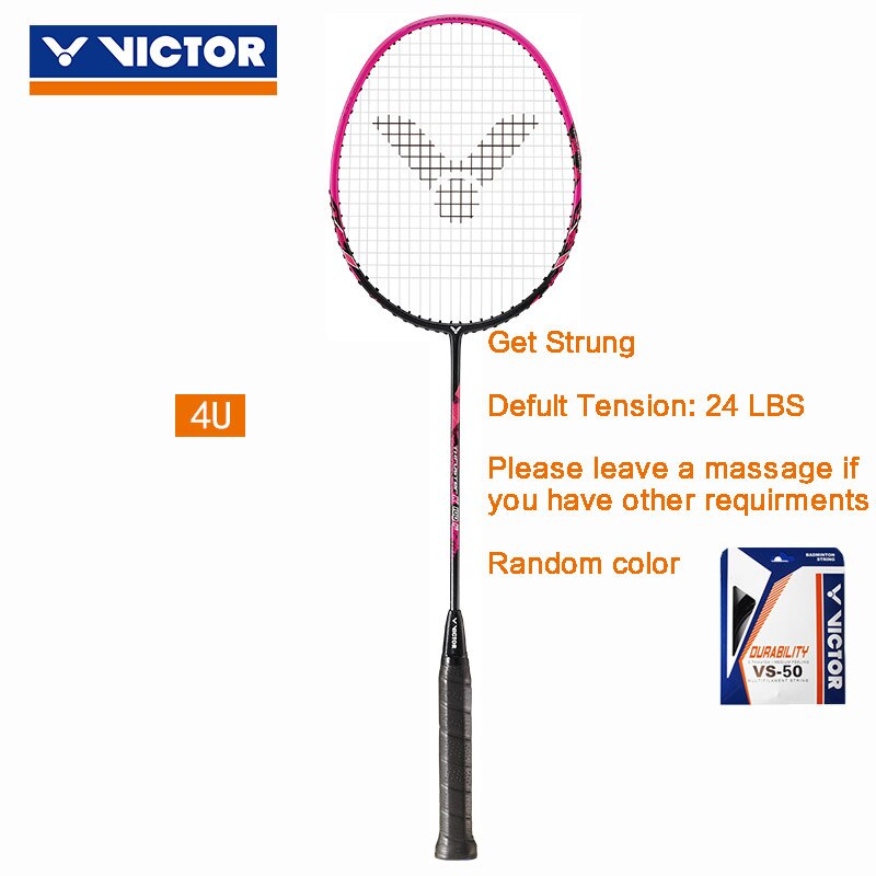 VICTOR original light Badminton Racquet women's Badminton Racket 100% carbon attack TK-100F: 4U get strung VS50