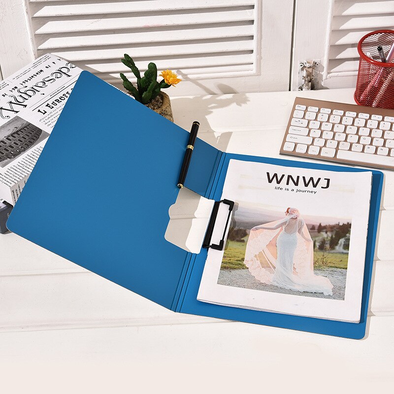 Simple office writing board clip multi-function folder can turn pages plastic board clip office data folder office supplies