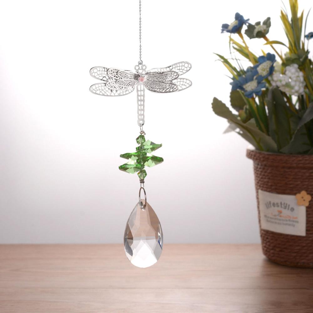 Set 6 Crystal Dragonfly Mentale Suncatcher Regenboog Glazen Kralen Yard Tuin Opknoping Hanger Thuis Bruiloft Xams Decor