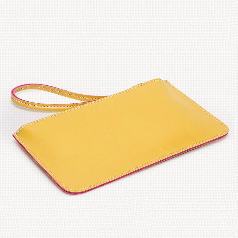 Femmes sacs Candy 5 couleur portefeuille dames téléphone enveloppe sac à main femmes sacs à main de fourre-tout PU cuir jaune embrayage