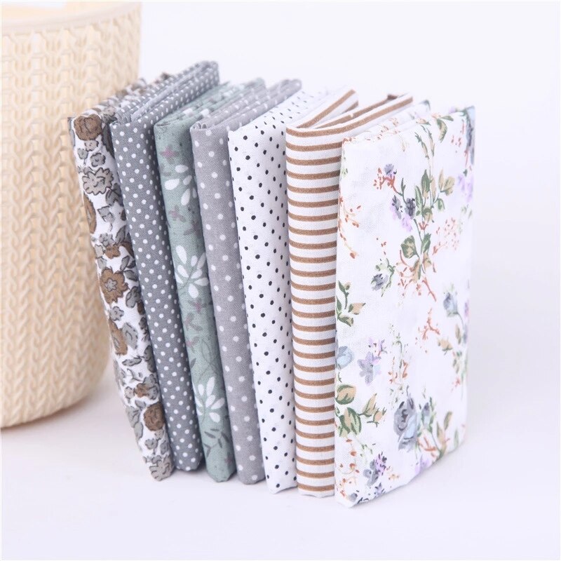 7pcs Cotton Fabric Printed Cloth Sewing Fabrics for Patchwork Needlework DIY Accessories Handmade Material Fabric Scraps 50x50