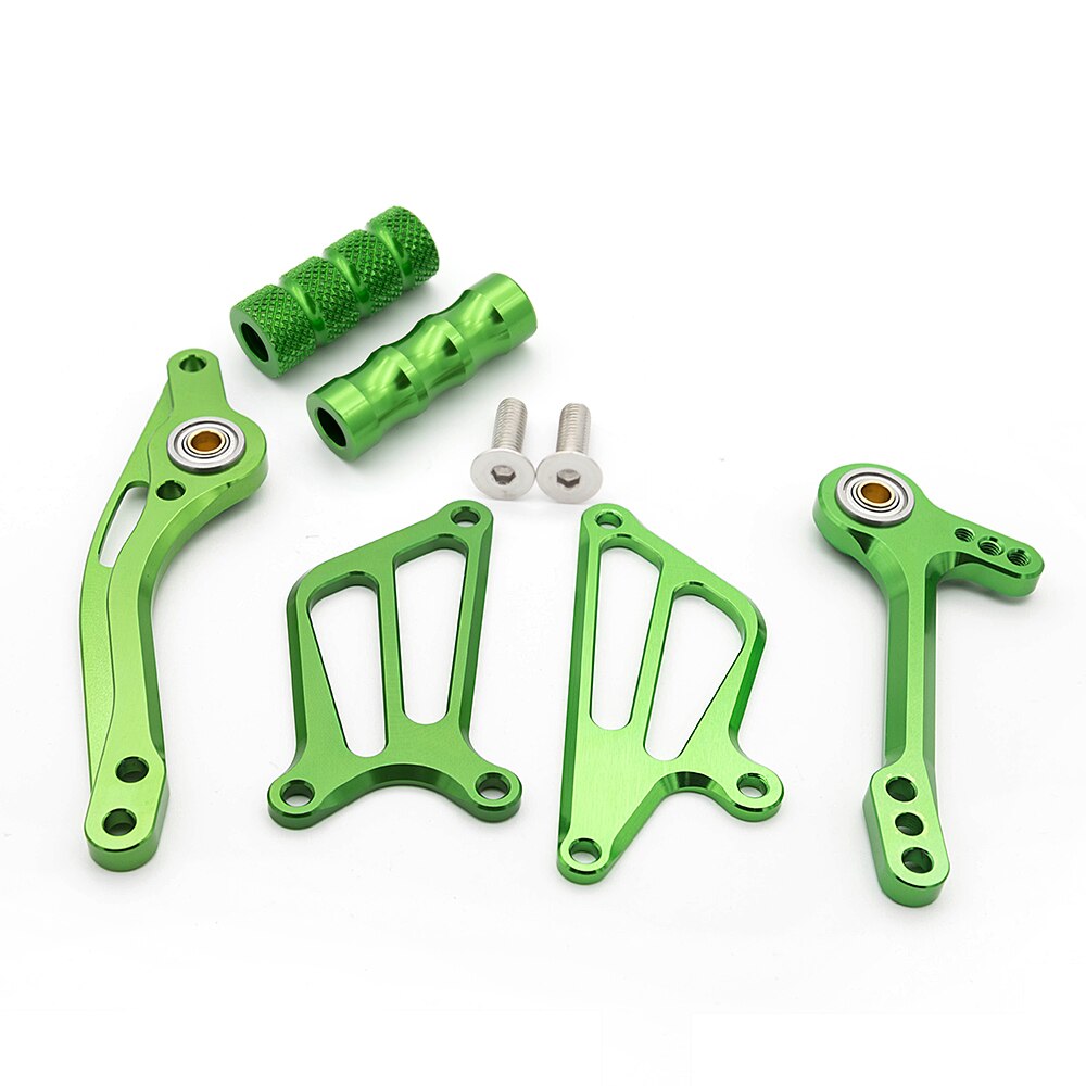 Reposapiés trasero para motocicleta, conjunto de accesorios para Honda CBF150 CB190R CB 190R CBF 150 CNC, aleación de aluminio: A set Green