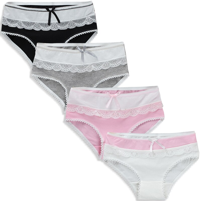 4-Pack Adolescenti Pantaloni di Pizzo Mutande Giovani Slip Della Ragazza Ragazze Breve Mutandine E Boxer Bambini Biancheria Intima 9-20Y