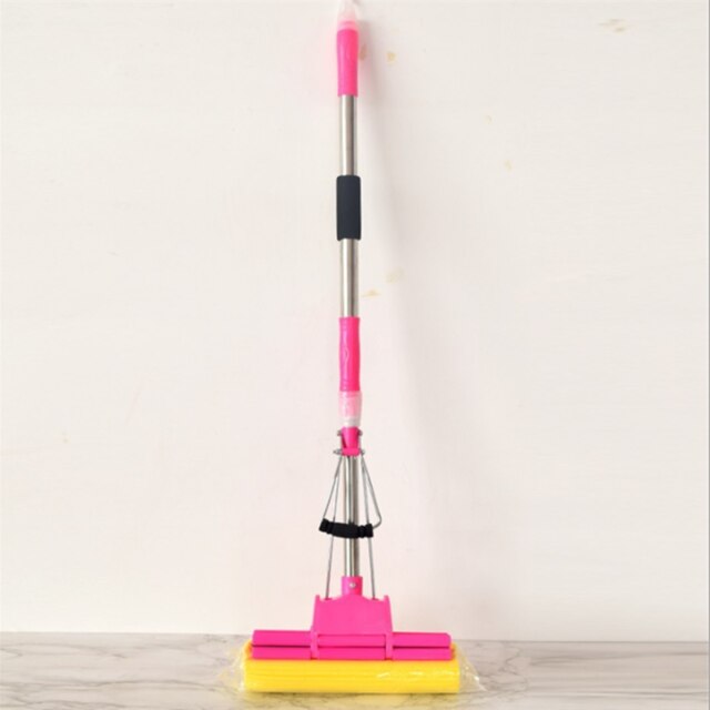 Stainless Steel Telescopic Rod Half-Folding Rubber Cotton Mop Folding Sponge Free Hand Washing Steel Squeezing Water Mop: K