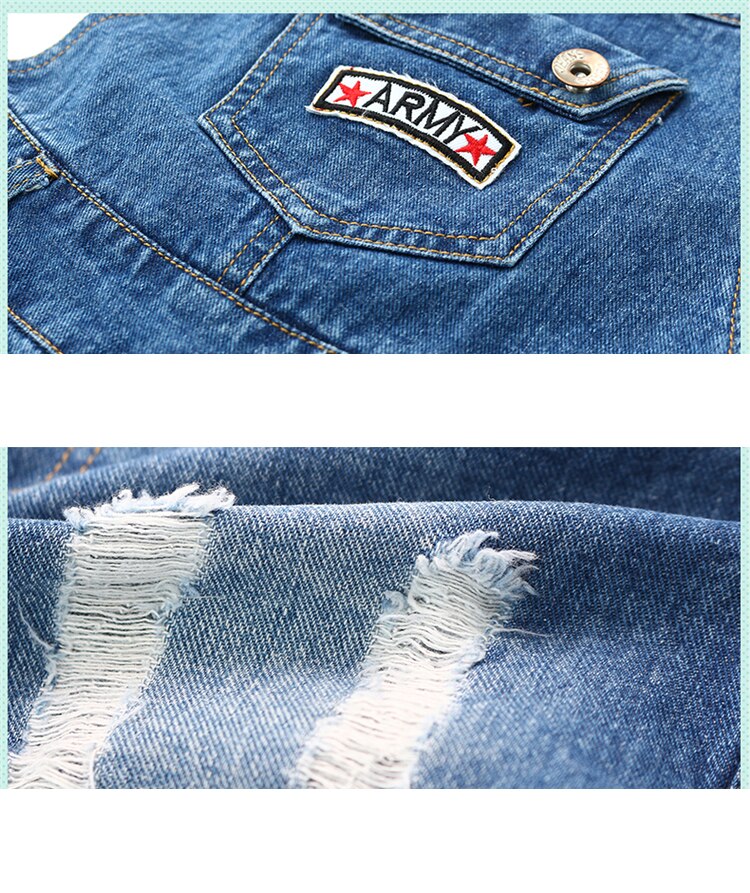 Sommar barn flickor broderi jeans jeans shorts overall jumpsuit för tjej barn skoloveraller 5 6 7 8 10 11 12 år