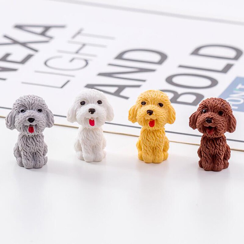 Nette Karikatur Teddy hund bleistift radiergummi Kreative Teddy Hund Schüler Bleistift Schreiben Zeichnung Korrektur Radiergummi Art Bleistift kappe