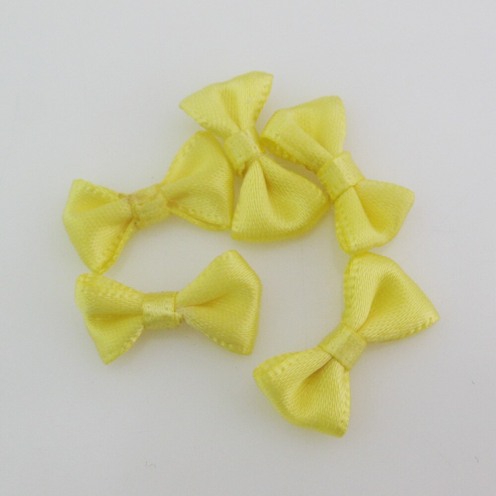 50Pcs 2CM long Line Shape Small Bows Satin Ribbon Knotted 35 Colors Cute Bowtie Clothes Headwear Ornament