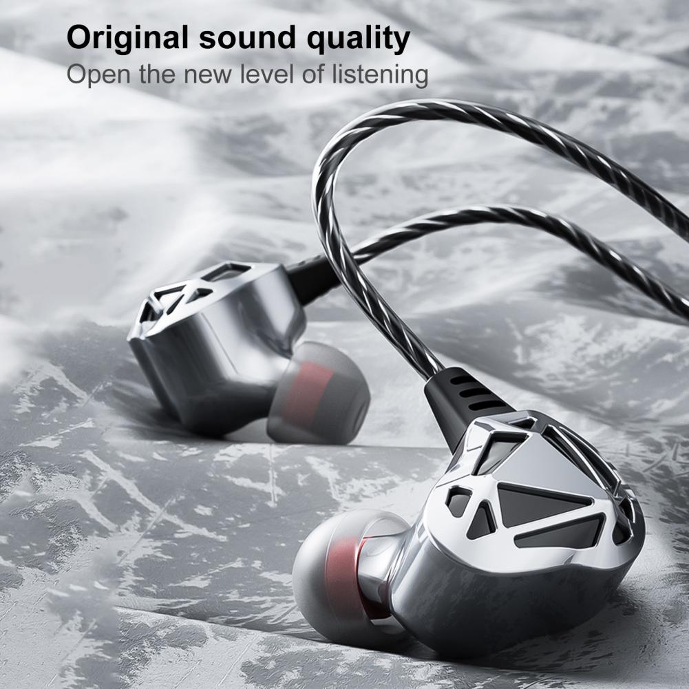 F5 Hollow Subwoofer Heavy Bass Volume Control Anti-Noise Earphones With Mic Setro In-Ear Wired Headset For Xiaomi Huawei