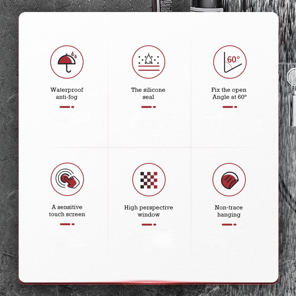 Phone Waterproof Case Wall Mounted Touch Screen Phone Holder Bathroom Kitchen Anti-fog Punch-free Sealing Protective Cover