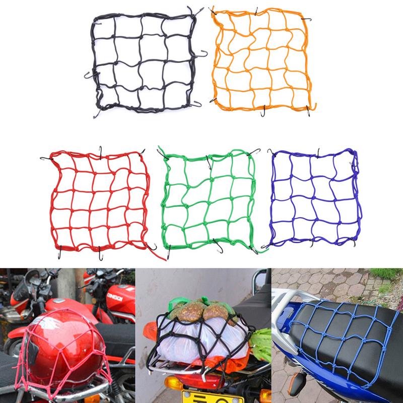 30*30cm motorcykel cykel fragt netto hjelm reb bagage opbevaring taske garn blå gul rød sort grøn motorycle nettet tasker mesh
