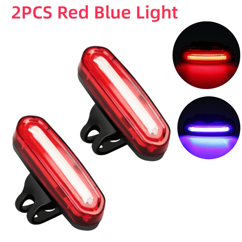 Bike Tail Light USB Rechargeable COB LED Mountain Bicycle Taillight MTB Safety Warning Bicycle Rear Light Rear Bicycle Lamp: Red
