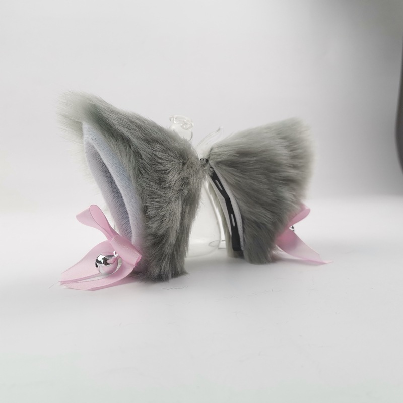 Decoración de orejas de gato para casco de motocicleta, pegatinas de felpa bonitas, casco de Motocross, cara completa, decoración de casco todoterreno, estilo de Cosplay: Blanco