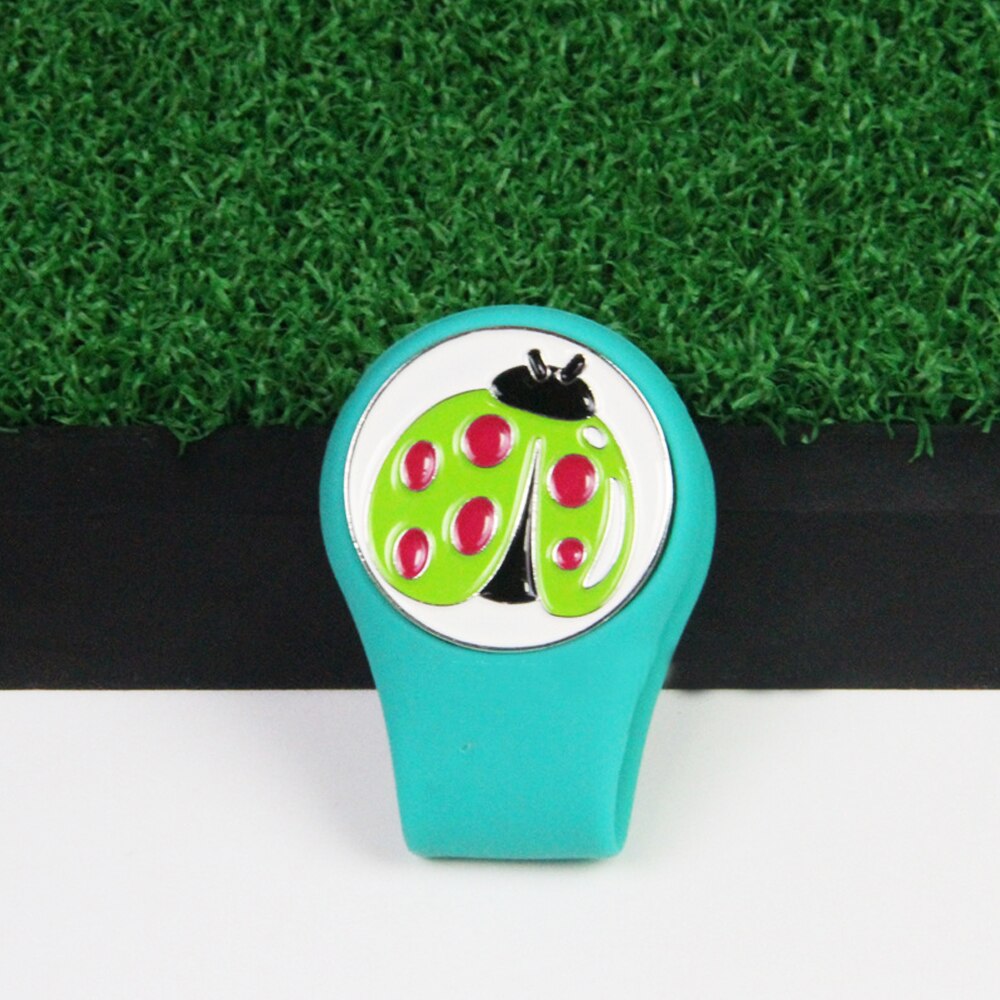 1 stk aftagelig golfhatklip magnetisk golfboldmarkørhætteklip golfhatklemme til golfspiller: Grøn