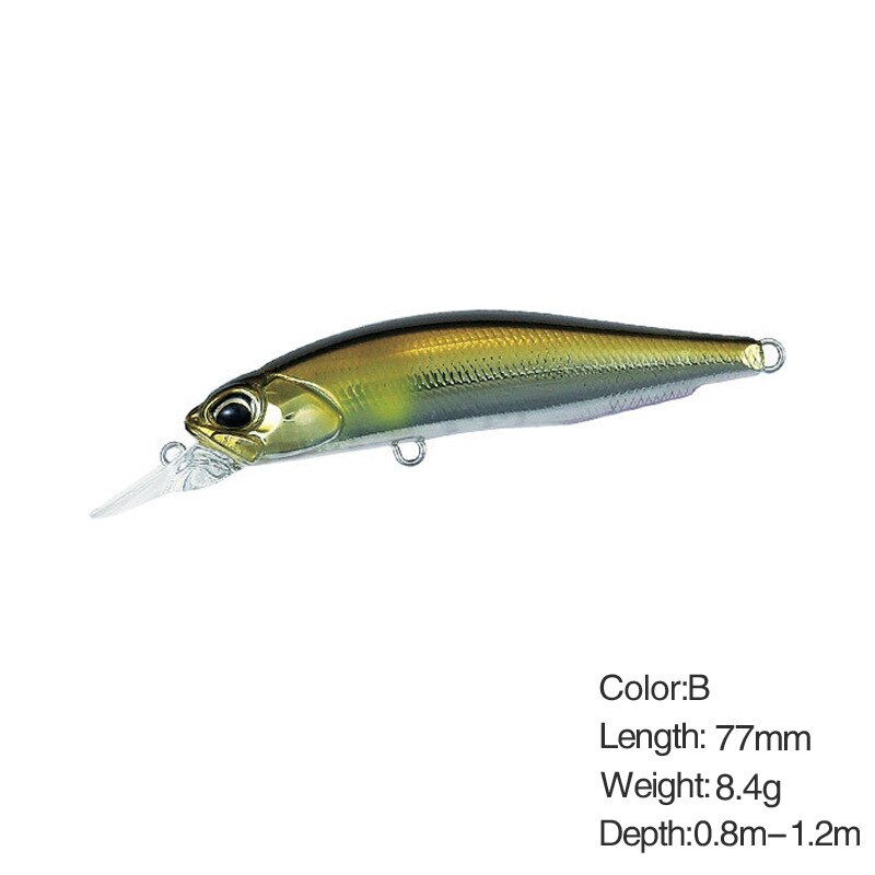 Minnow lokke haard agn kunstige woblere fiskeri lokker suspenderende krank wolfram vægt system wobler model krank agn: B