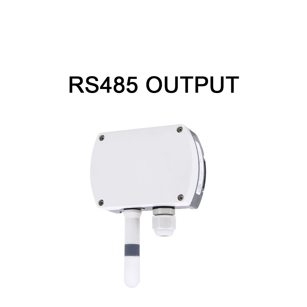 4-20mA RS485 Modbus wall-mounted temperature and humidity transmitter Sensor with display track installation: WHITE