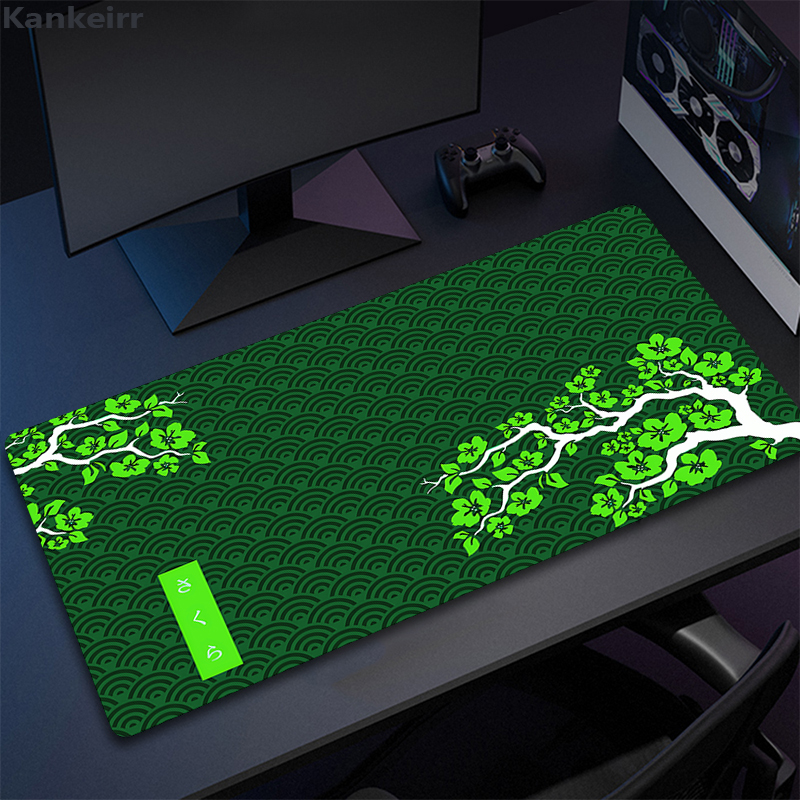 Lila sakura musmatta stora musmattor pc gamer musmatta kontorsmusmattor kawaii skrivbordsmatta gummimattor för tangentbord 900 x 400: 60 x 30 cm / Grön