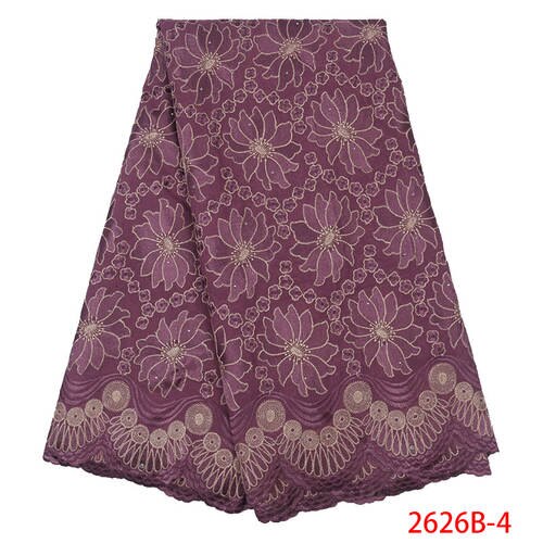 Schweizer Schleier Schnürsenkel in schweiz Afrikanischen Trockenen Spitzen Stoff Emboridery Baumwolle mit steinen KS2626B-1: Bild 4