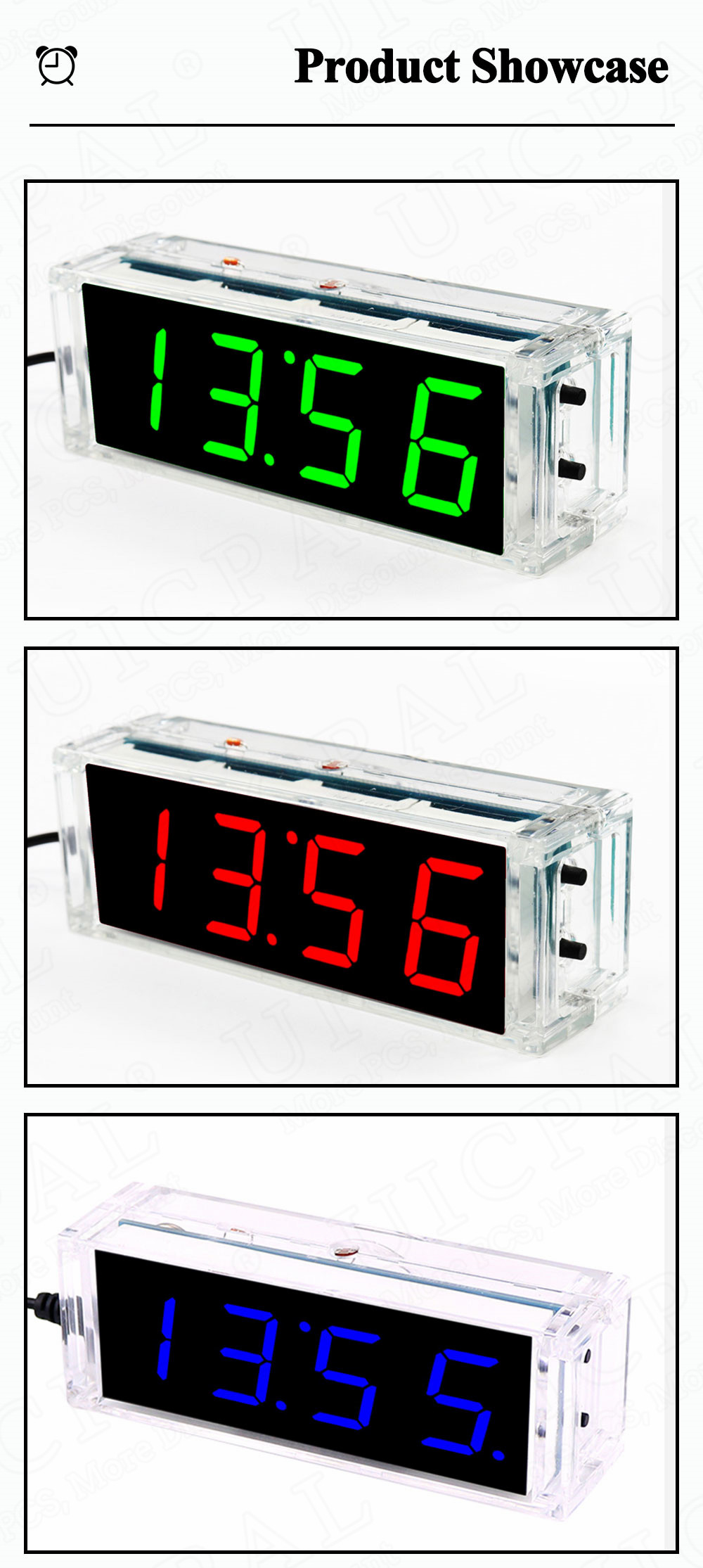 DIY Electronic Kit DIY Clock Kit Digital Tube Display Date Week Temperature Alarm DS1302 Chip Soldering Project Learning