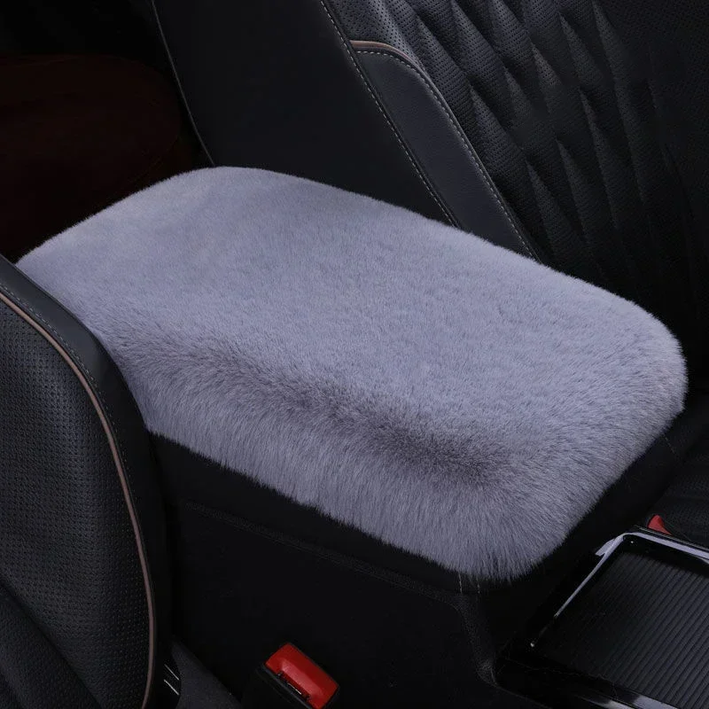 Auto Armsteun Doos Pluche Pad Middenconsole Arm Cover Pad Auto-interieur Decoratie Auto-accessoires Interieur: WHITE