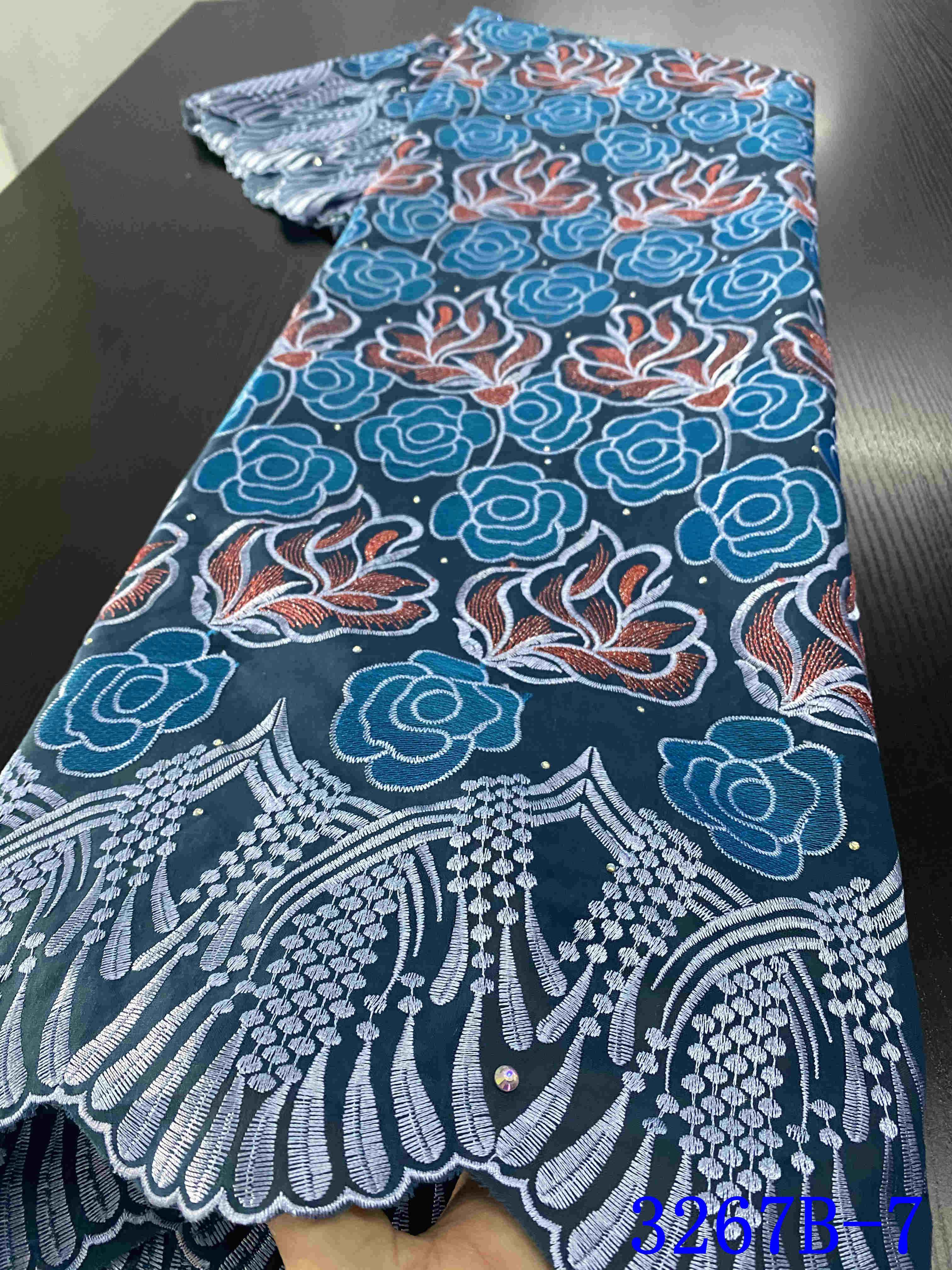 african dry lace fabric lace material tissu broderie dubai cotton fabric voile lace in switzerland YA3267B-6