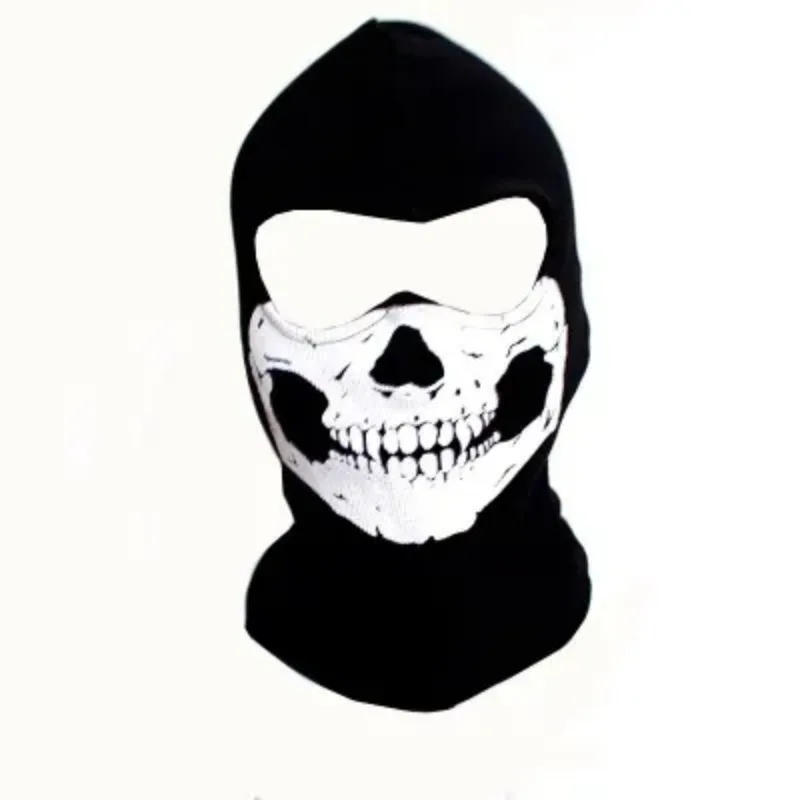 Schwarze Maske Sturmhaube Mützen Hüte Männer Geisterschädel Vollgesicht warm Maske Kapuze Mütze Gorros hombre Casquette Sturmhaube: dunkel Grau